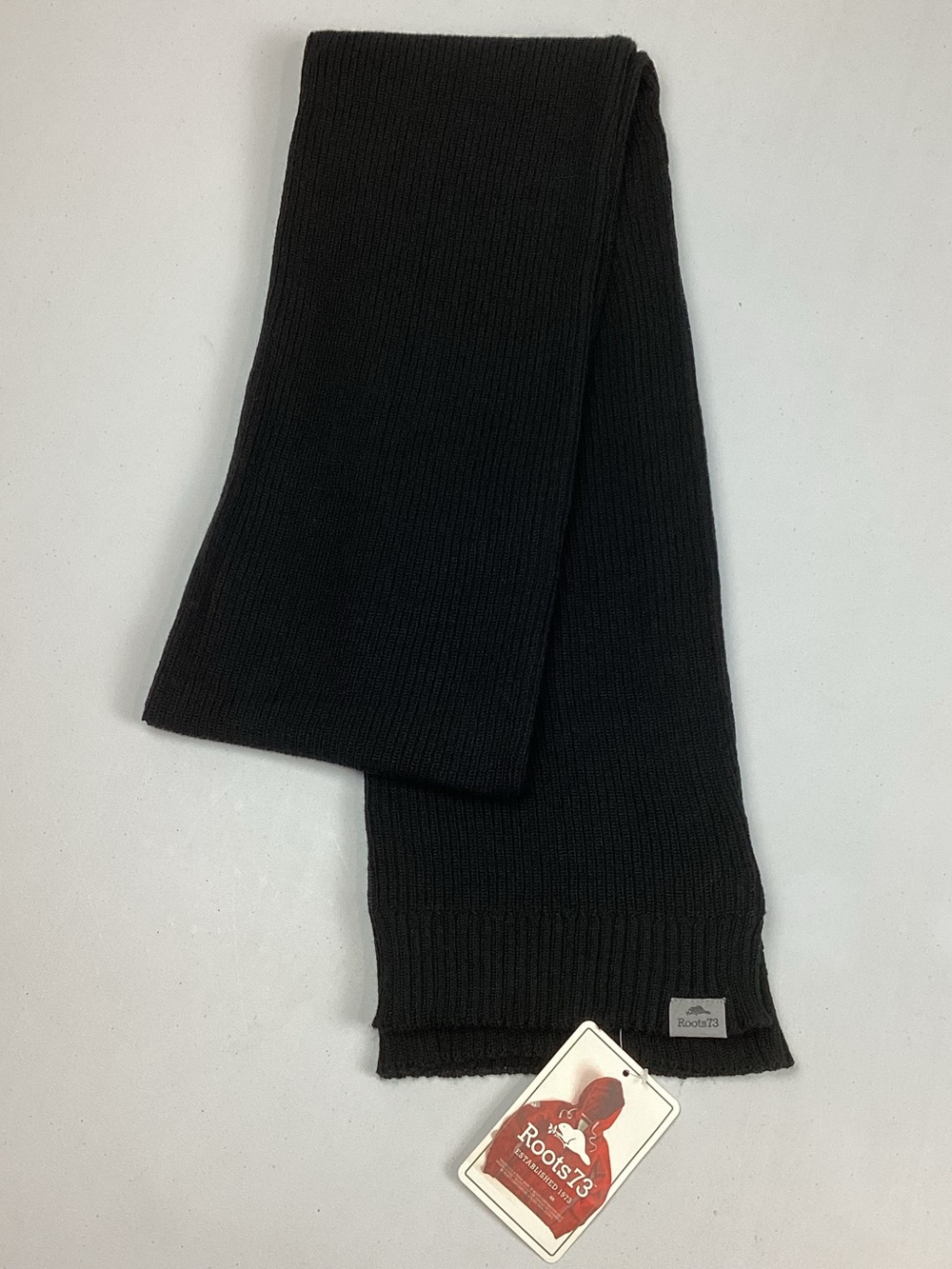 Roots 73 Wallace Black Knit Scarf Unisex New with tag